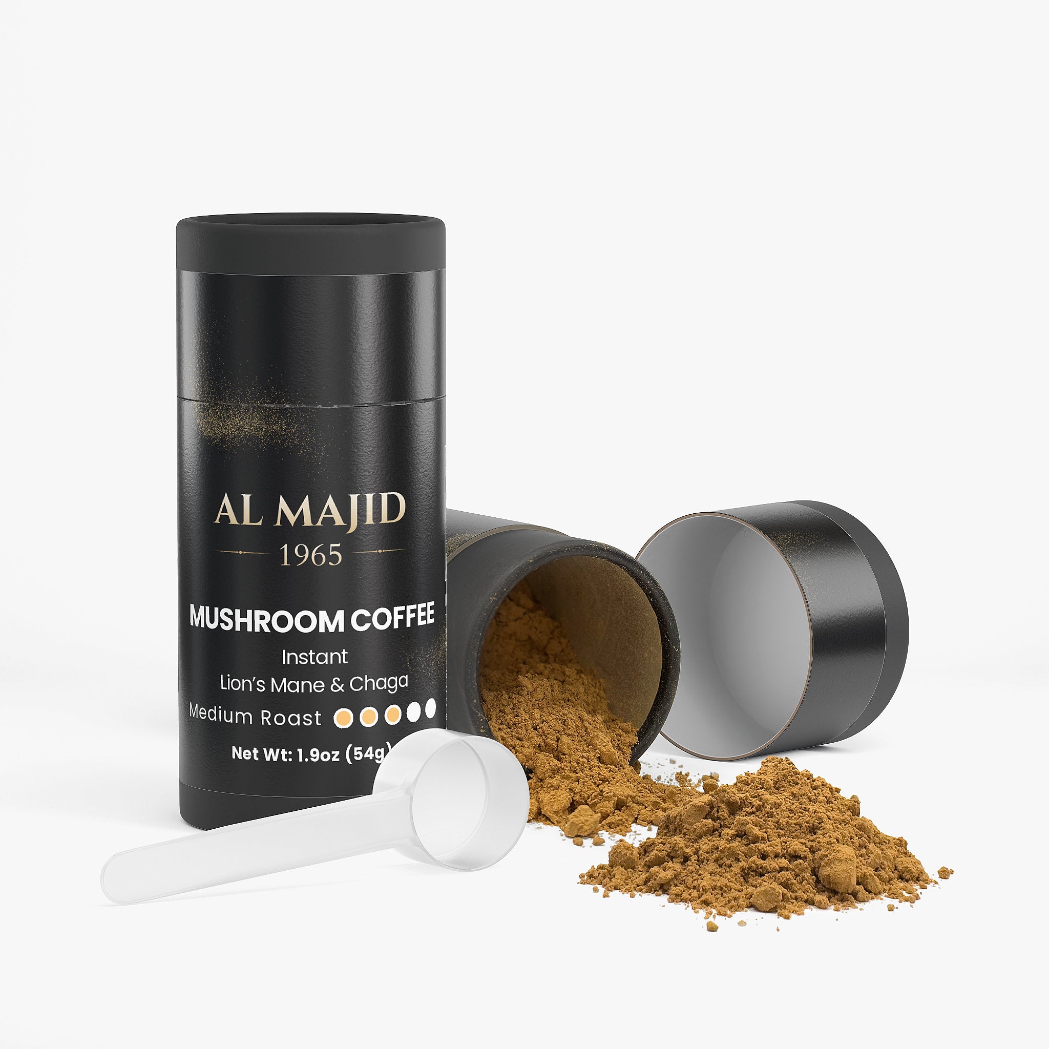 AL MAJID 1965 Instant Mushroom Coffee | Organic Lion’s Mane & Chaga (Medium Roast)