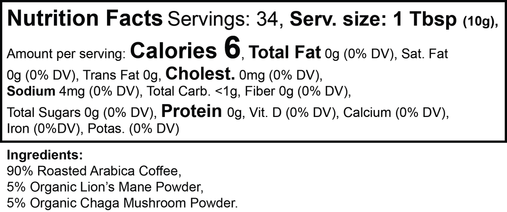 AL MAJID 1965 Adaptogen Mushroom Coffee | Organic Lion’s Mane & Chaga  (Medium Roast)