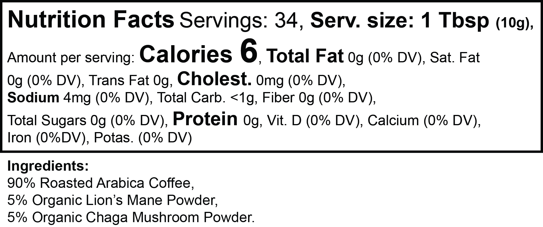 AL MAJID 1965 Adaptogen Mushroom Coffee | Organic Lion’s Mane & Chaga  (Medium Roast)